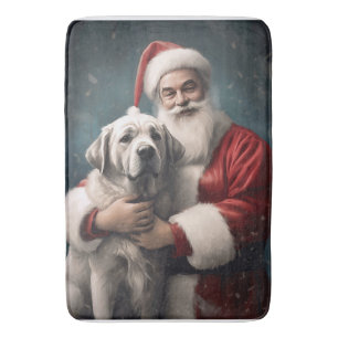 Anatolischer Schäferhund mit Weihnachten des Weihn Badematte
