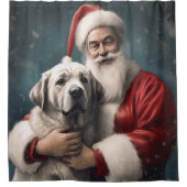 Anatolischer Schäferhund mit Weihnachten des Weihn Duschvorhang (Vorderseite)