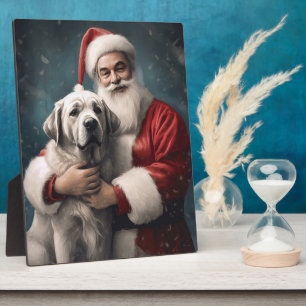 Anatolischer Schäferhund mit Weihnachten des Weihn Fotoplatte