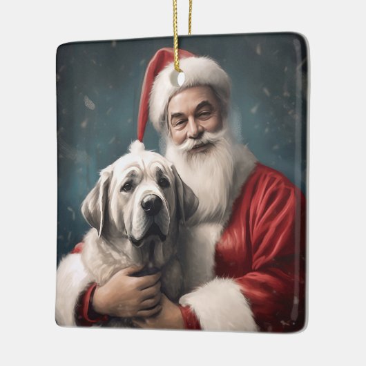 Anatolischer Schäferhund mit Weihnachten des Weihn Keramikornament (Links)