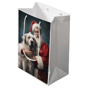 Anatolischer Schäferhund mit Weihnachten des Weihn Mittlere Geschenktüte