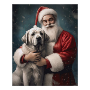 Anatolischer Schäferhund mit Weihnachten des Weihn Poster