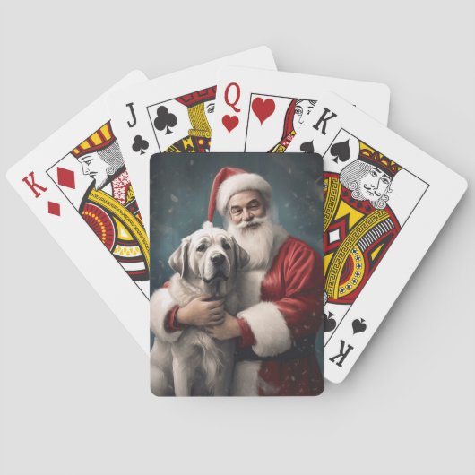 Anatolischer Schäferhund mit Weihnachten des Weihn Spielkarten (Rückseite)