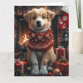 Anatolischer Schäferhund mit Weihnachtsgeschenken  Karte (Vorderseite)
