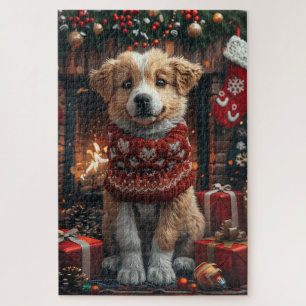 Anatolischer Schäferhund mit Weihnachtsgeschenken  Puzzle