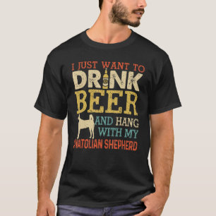 Anatolischer Schäferhund Vater Drink Bier Hang mit T-Shirt