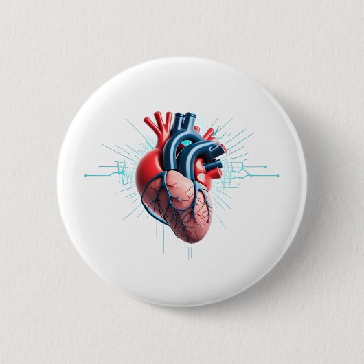 Anatomical Heart - Artistic Medical Abbildung Button (Vorderseite)