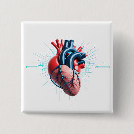 Anatomical Heart - Artistic Medical Abbildung Button