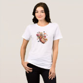 Anatomical Heart Floral Art Tri-Blend Shirt (Vorderseite voll)
