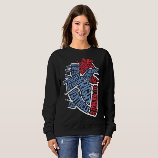 Anatomical Heart Medical Parts Cardiologist Surgeo Sweatshirt (Vorne ganz)