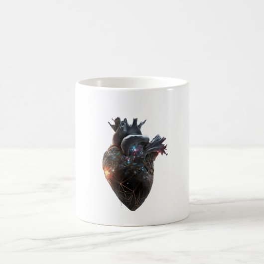 anatomical heart mug cosmic heart galaxy art cup s kaffeetasse (Mittel)