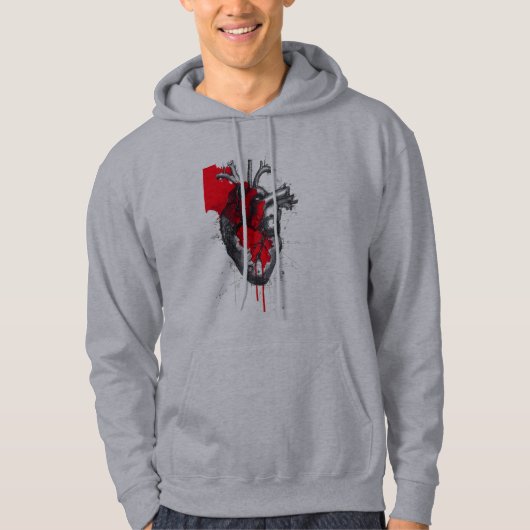 Anatomical Heart Sketch Trash Polka Art Hoodie (Vorderseite)