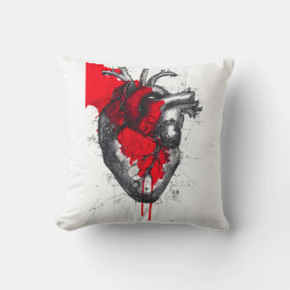 Anatomical Heart Trash Polka Art Pillow Kissen