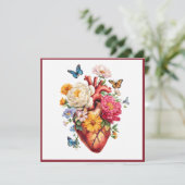 Anatomical Heart Valentine Feiertagskarte (Stehend Vorderseite)