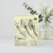 Anatomie Arm und Schulter von Leonardo da Vinci Postkarte (Stehend Vorderseite)