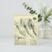 Anatomie Arm und Schulter von Leonardo da Vinci Postkarte (Stehend Vorderseite)