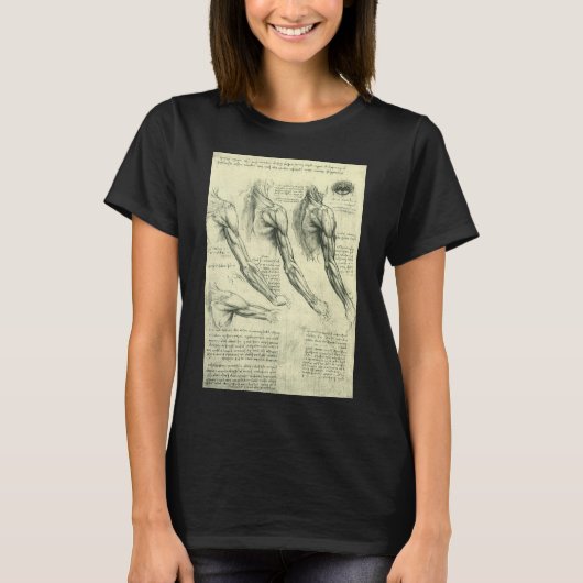 Anatomie Arm und Schulter von Leonardo da Vinci T-Shirt (Vorderseite)