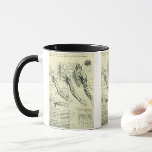 Anatomie Arm und Schulter von Leonardo da Vinci Tasse (Mit Donut)