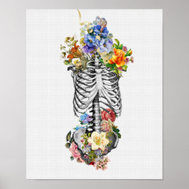 Anatomie Art Print Skeleton Blume | Medizinische M Poster