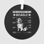 Anatomie Beagle Hund Ornament (Rückseite)