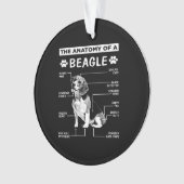 Anatomie Beagle Hund Ornament (Vorderseite)
