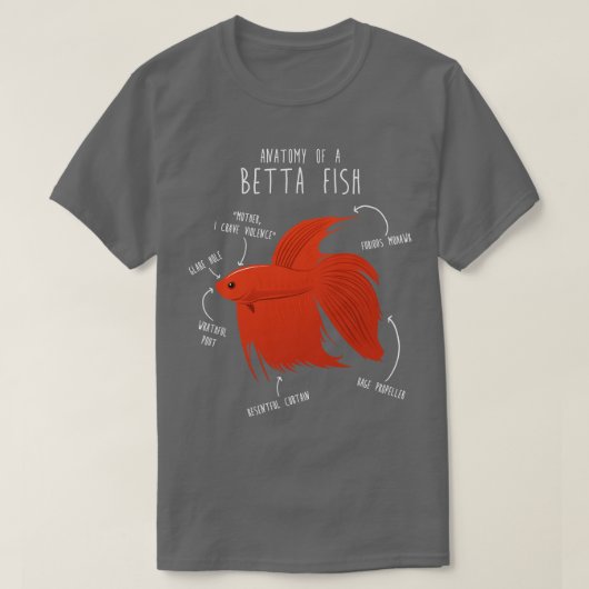 Anatomie der Betta-Fische T-Shirt (Design vorne)