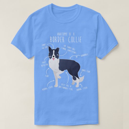 Anatomie der Border Collie Dog 2 T-Shirt (Design vorne)