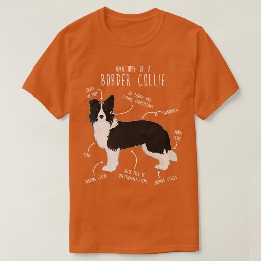 Anatomie der Border Collie Dog 3 T-Shirt (Design vorne)
