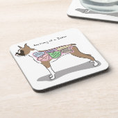 Anatomie der Boxer-Hundegeschenke Untersetzer (Linke Seite)