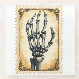 Anatomie der Elegance: Vintage Skeletthand Glasuntersetzer