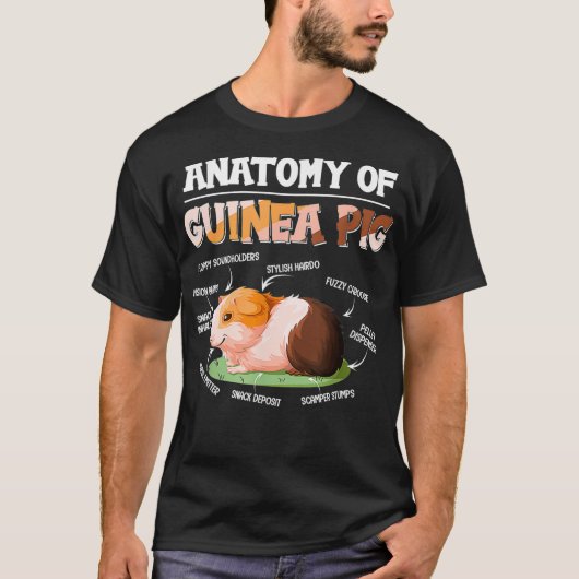 Anatomie der Guinea Schweinefleisch Niedliche Kart T-Shirt (Vorderseite)