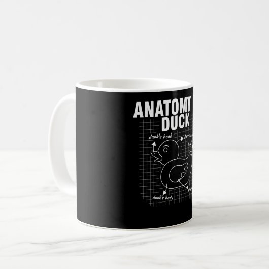 Anatomie der Gummiente Kaffeetasse (Vorderseite Links)