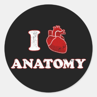 Anatomie der Liebe Runder Aufkleber