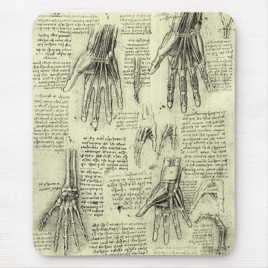 Anatomie der menschlichen Hand durch Leonardo da V Mousepad (Vorne)