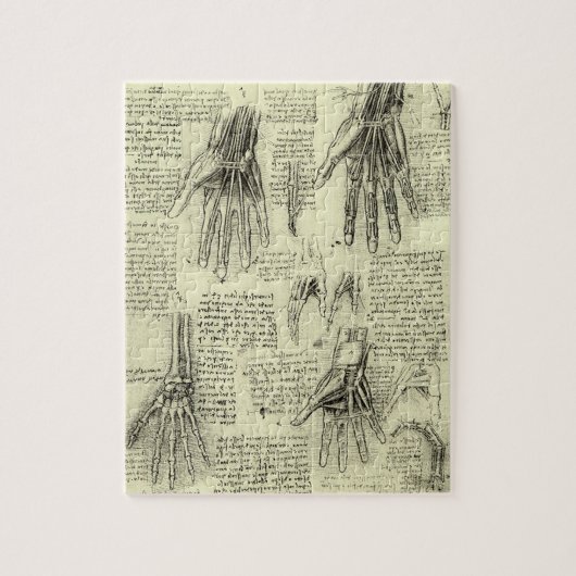Anatomie der menschlichen Hand durch Leonardo da V Puzzle (Vertikal)