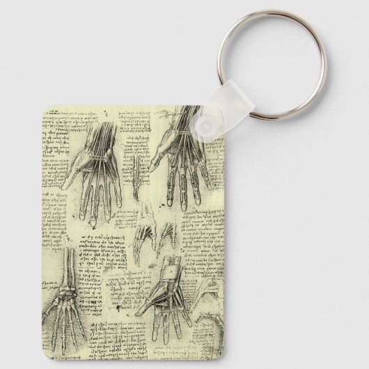 Anatomie der menschlichen Hand durch Leonardo da V Schlüsselanhänger (Rückseite)
