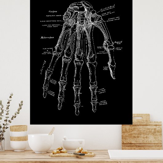 Anatomie der menschlichen Hand Poster (Küche)