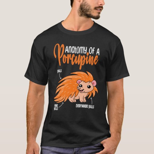 Anatomie der niedlichen Porcupine bei Porcupine T-Shirt (Vorderseite)