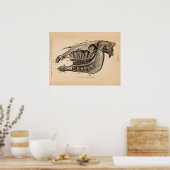 Anatomie der Pferdehaut Anatomie Französischer Vin Poster (Küche)