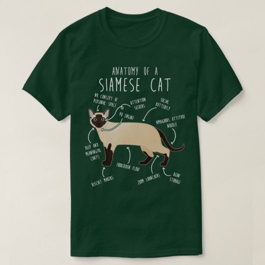 Anatomie der Siamkatze 1 T-Shirt (Design vorne)