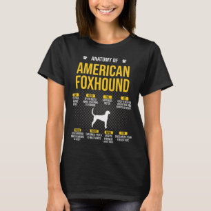 Anatomie des amerikanischen Foxhound Funny Dog Lov T-Shirt