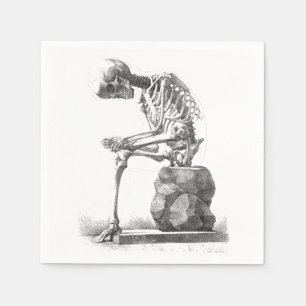 Anatomie des antiken Skeletts: gotisches Halloween Serviette