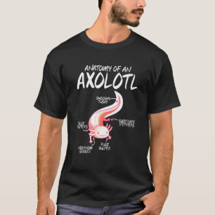 Anatomie des Axolotl Kinder Haustier Tier Fischhal T-Shirt