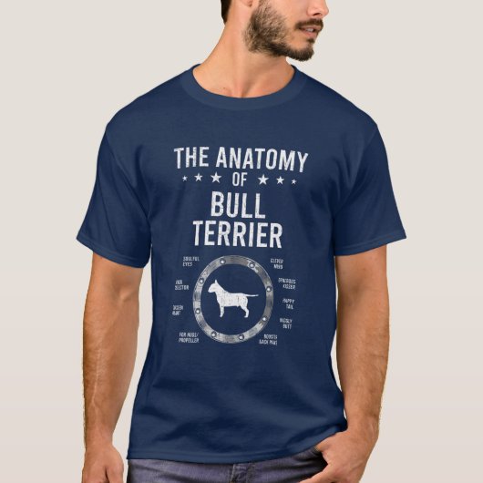 Anatomie des Bull Terrier Dog Lover T-Shirt (Vorderseite)