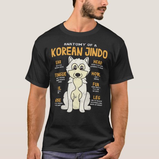 Anatomie des klassischen koreanischen Jindo-T - Sh T-Shirt (Vorderseite)