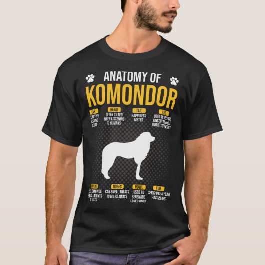 Anatomie des Komondor Hundes T-Shirt (Vorderseite)