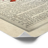 Anatomie des menschlichen Herzens mit Blume und Sc Poster (Ecke)