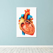 Anatomie des menschlichen Herzens, Querschnitt Leinwanddruck (Insitu (Holzboden))