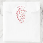Anatomie des menschlichen Herzens zeichnend Runder Aufkleber (Tasche)