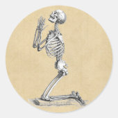 Anatomie des menschlichen Skeletts im Gebet Runder Aufkleber (Vorderseite)